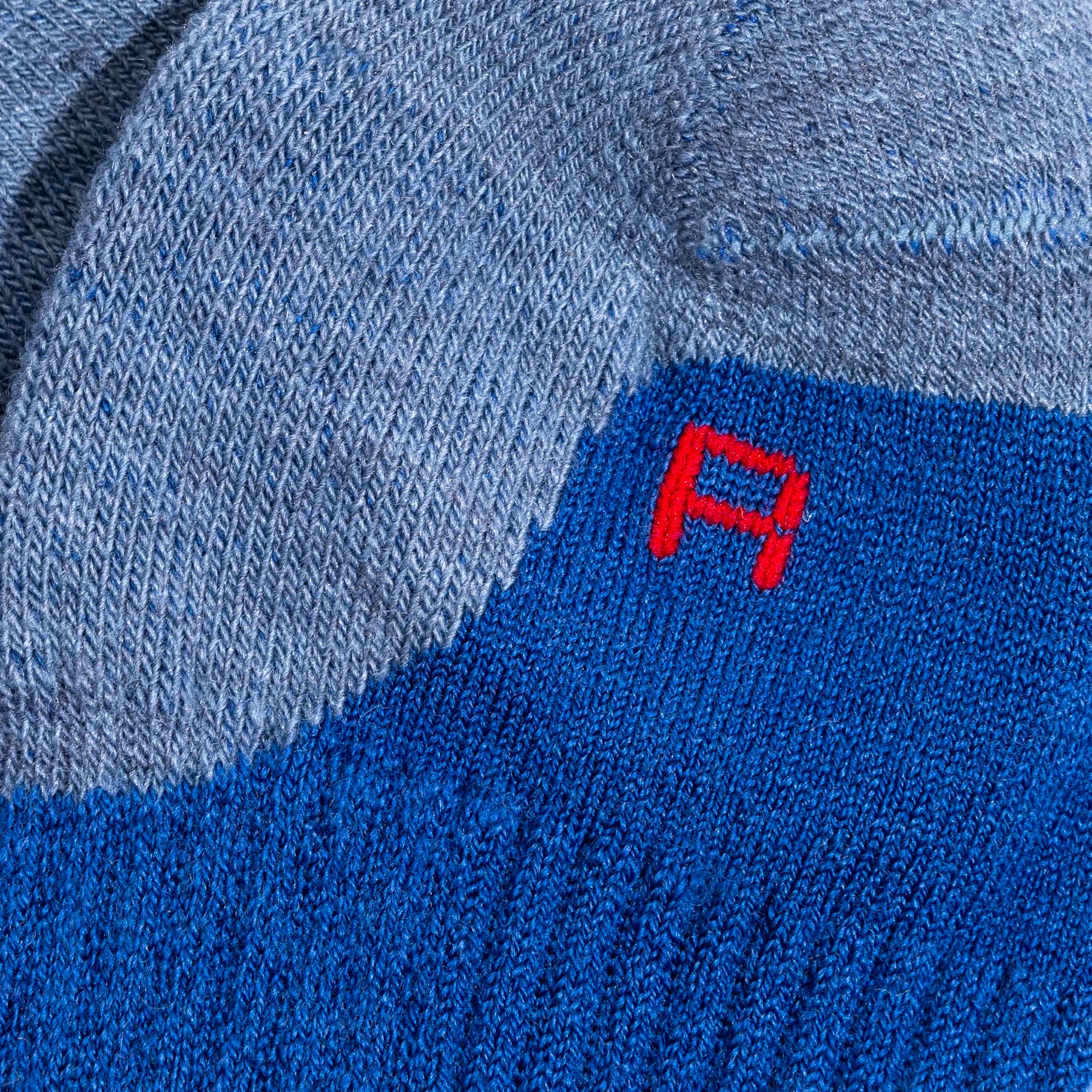 Close-up of Laetts Merino Thermal Ski Socks showing left and right markers and fine-gauge knit detail.